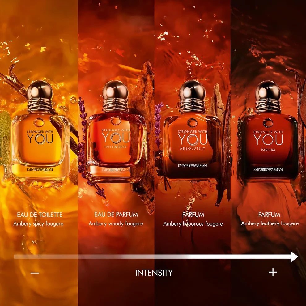 Image of Armani Stronger With You Eau De Parfum | Long Lasting Fragrance with Pink Pepper, Lavender & Vanilla - Iconic Woody Mens Scent Perfect for Date Night 100ml