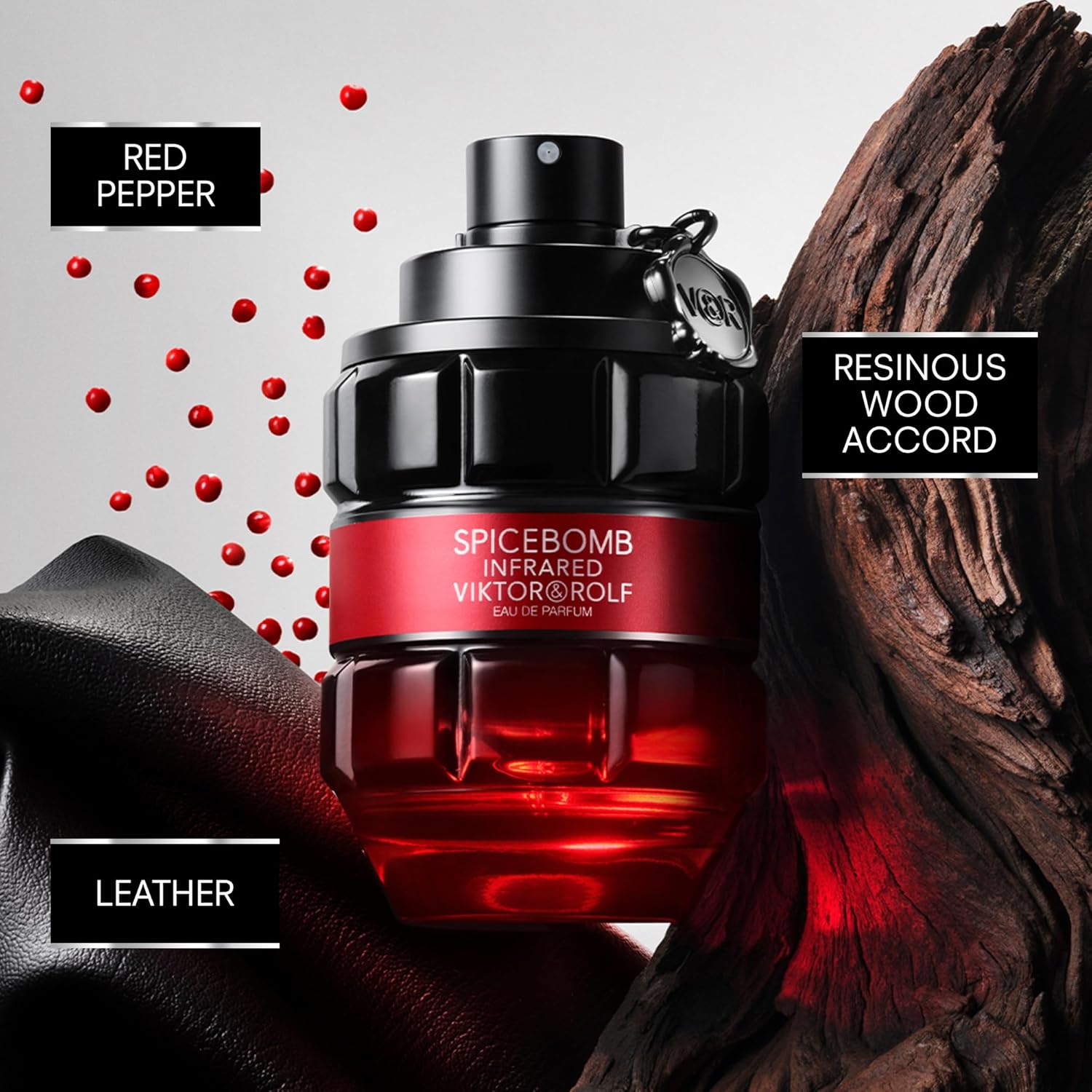 Image of Viktor&Rolf - Spicebomb Infrared Eau de Parfum - Woody & Spicy - Cologne for Men - With Notes of Leather & Cinnamon - 3 Fl Oz
