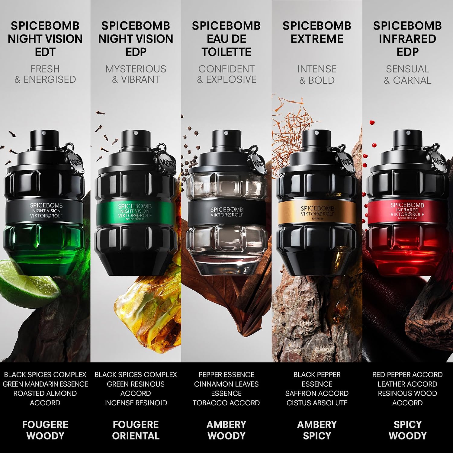 Image of Viktor&Rolf - Spicebomb Infrared Eau de Parfum - Woody & Spicy - Cologne for Men - With Notes of Leather & Cinnamon - 3 Fl Oz